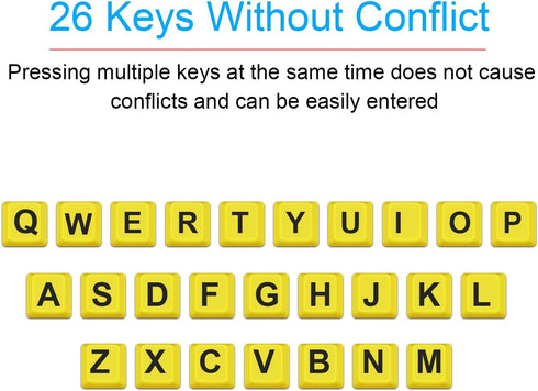 XDL-POWER Large Print Computer Keyboard,Wired USB Keyboard High Contrast Big Print Letter with Yellow Keys High