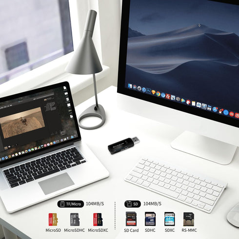 Jahovans X 3.0 USB SD/TF Card Reader - High-Speed Multi Memory Card Adapter for PC, Laptop, Phone