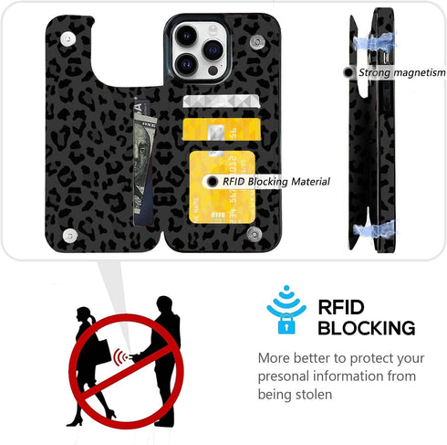 Leather Flip Case Wallet for iPhone 12 Pro/12 6.1", Slim Sleeve Wallet with Card Slots, Shockproof Protective Shell