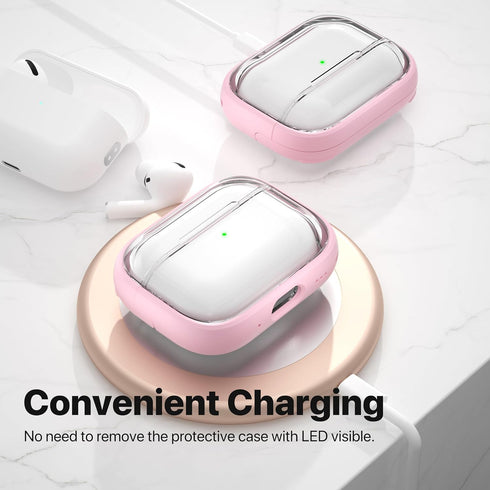 Valkit Compatible Airpods Pro 2nd/1st Generation Case, Clear Cover with Lock & Cleaner Kit for Airpods Pro