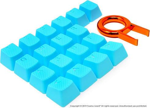 Foamy Lizard Pro Rubber Keycap Set, Backlit Cherry MX Compatible OEM Profile Double Shot Shine-Through Keys