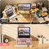 Small Pink Laptop Stand for Desk, Monitor Stand, Office Desk Accessories, Computer Desktop Stand with Drawer for Home