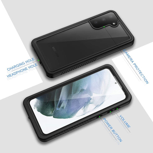Lanhiem for Samsung Galaxy S21+ Plus Case, IP68 Waterproof Dustproof, Rugged Full Body Shockproof Cover
