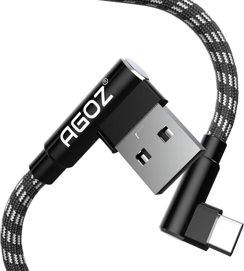 Agoz 4inch Short USB C Cable, Fast Charger 90 Degree Right Angle Cord Compatible with Samsung Galaxy S24 S23 S22 S21,