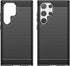 Samsung Galaxy S24 Ultra Phone Case, Shockproof Carbon Fiber Jacket, Soft TPU, Scratch Resistant Black