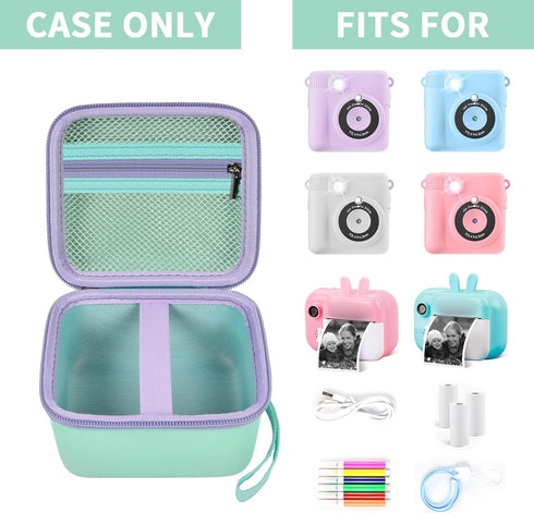 PAIYULE Kid Camera Case for Instant Camera, Storage Holder Bag for Kids Digital Video Cameras, Green