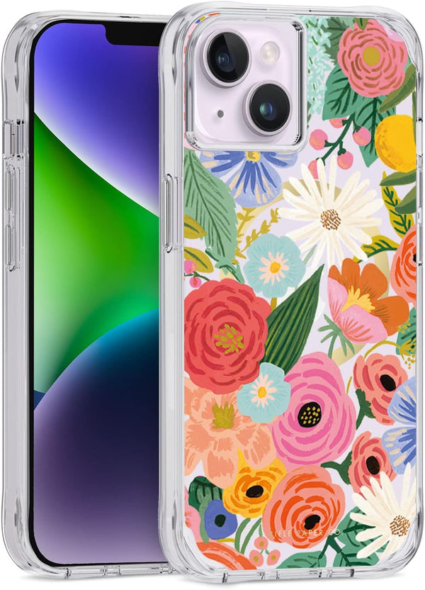 Rifle Paper Co. iPhone 14 Plus Case, Garden Party Blush, Compatible with MagSafe, 10ft Drop Protection