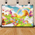 AOFOTO 5x3ft Candyland Backdrop Fantasy Giant Lollipop Candy Land Candy Themed Party Decorations Banner Cartoon Rainbow