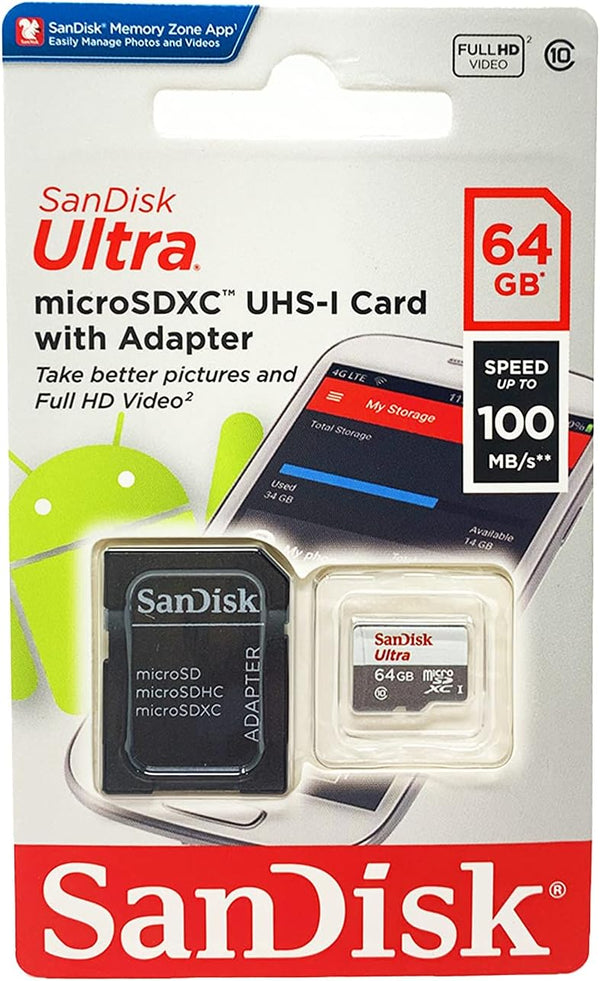 SanDisk 64GB MicroSDXC Card - Professional Ultra for Samsung GALAXY Note 10.1 Tablet, Includes SD Adapter