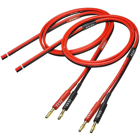 CESS-225-3f Banana Plug Adapter Connector to Bare Wire Open End Audio Cable for Speakers & Amplifier, 2-Channel