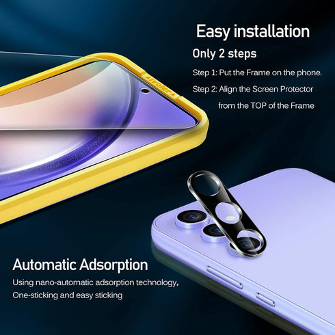 ivoler 3+3 Pack Screen Protector for Samsung Galaxy A54 5G 6.4" 2023 with HD Clear Camera Lens Protectors & Alignment