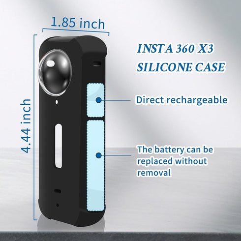 Insta 360 X3 Camera Protective Accessories Kit with Silicone Cover, Screen Protectors, Case, Lens Guard