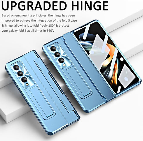 Miimall Compatible Samsung Galaxy Z Fold 5 Case, with Upgraded Hinge Protection + Camera Lens Film + Front Screen