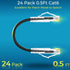 Rapink Cat6/ Cat6a 0.5ft (24 Pack) Cat6a 10G 6 Cat6 Patch Cables Slim, Ethernet Patch Cable Support, Snagless Cat Patch