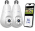 Hugolog 2K 3MP Light Bulb Security Camera, 360° Wireless Indoor Outdoor Camera with Motion Detection, Compatible with