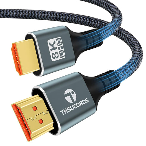 8K 4K 10FT 2 Pack, 2.1 8K@60Hz, 4K@120Hz 144Hz 48Gbps TV/PS5/HDTV/Blu-ray Thsucords HDMI Cable High Speed Braided HDMI