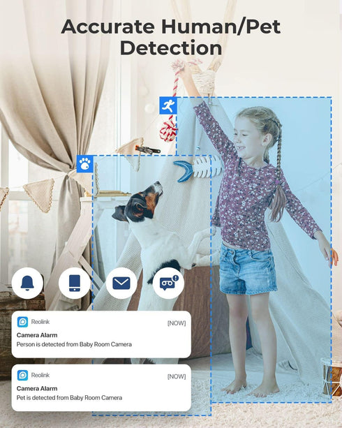 REOLINK 2K Indoor Camera, E1 Plug-in 2.4G WiFi Security Camera for Baby/Pet Monitor with Phone App