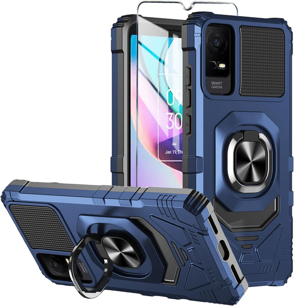 TCL ION X Case with Tempered Glass Screen Protector, Military Grade Heavy Duty Shockproof Protective Cover