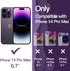 JETech Cute Case for iPhone 14 Pro Max 6.7-Inch, Wave Frame Curly Shape Shockproof Phone Cover for Women and Girls, Clear Hard PC Back (Deep Purple)