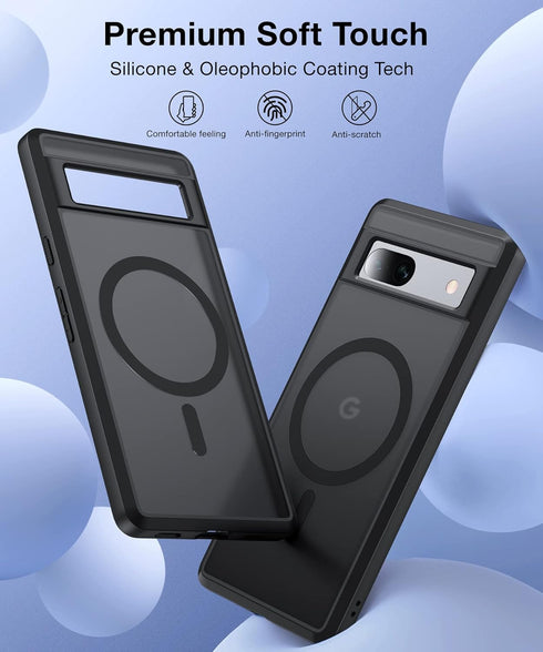 NO.1 Magnetic Google Pixel 7a Case, Compatible with MagSafe, Anti-Fingerprint Slim Fit Military Shockproof Cover
