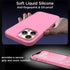 iPhone 13 Pro Max Case, Tender Pink Liquid Silicone, Slim Shockproof Design + 2X Screen Protectors, 6.7" Full Body
