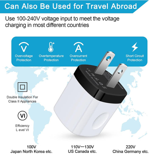 USB Wall Adapter, 5Pack 1A Travel Single Port Charger Plug for iPhone 15/14/13/X/XR/8/7/6/6S Plus, Samsung Galaxy