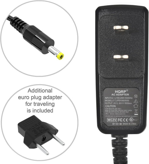 HQRP 6V AC Adapter for Sony AC-6013 RDP-M5IP RDP-M7iP Portable Speaker Dock, 6 Ft Long Cord