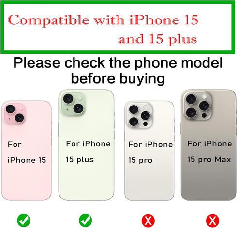 2 Pcs/Set 15 Plus Rear Camera Lens Replacement for iPhone 15 Back Camera Lens Glass Replacement with Pre-Installed Adhesive + Repair Tool Kit, Anti-Lens Scratch & Waterproof