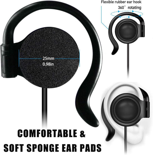 EXMAX Wired Single Headphones 3.5mm Right-Side Earphone - One Ear Ear-Hook Headphone for EXD-101 ATG-100T Wireless Tour