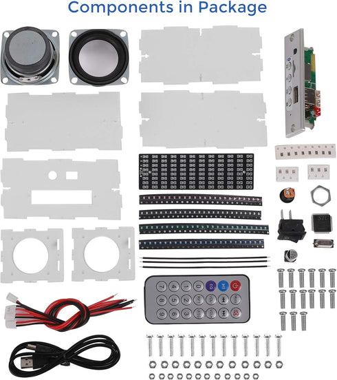 MiOYOOW Bluetooth-Compatible Speaker Kit DIY Soldering Project Spectrum USB Mini Electronic Sound Amplifier Home Stereo Speaker DIY Kits for Home Office Use and College High School STEM Education