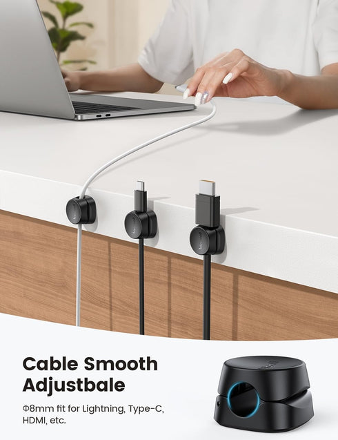 Lamicall 6 Pack Spring Cable Holder Clips, Desk Cable Organizer for Phone Charger, Adjustable Wire Keeper