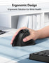 TECKNET 5.0/5.0+2.4G), 6 Ergonomic Mouse, Rechargeable Wireless Bluetooth Mouse (BT Vertical Mouse with Volume Knob