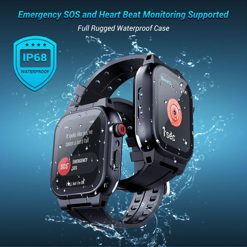 Apple Watch 41mm Built-in Screen Protector Case, IP68 Waterproof Full Body Rugged Case with Band for iWatch