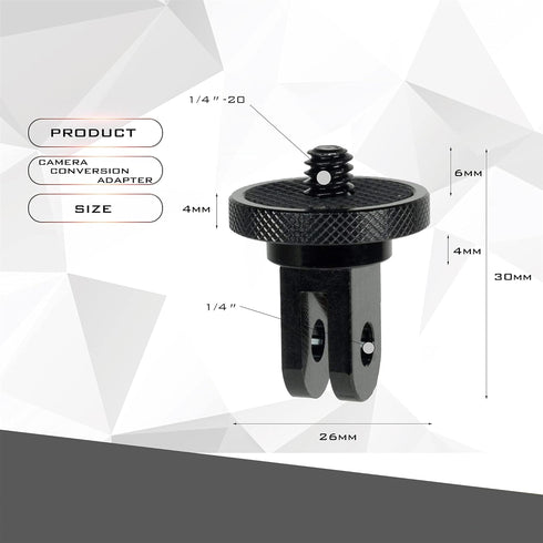 Aluminum Camera Tripod Mount Adapter, 2pcs -20 Conversion Adapter for GoPro, Sony, Insta360 X3, Action Camera