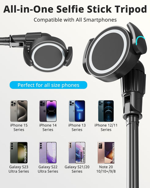 UBeesize 72'' Magnetic Tripod for iPhone with Remote, Extendable Cell Phone Tripod Stand, Compatible with MagSafe