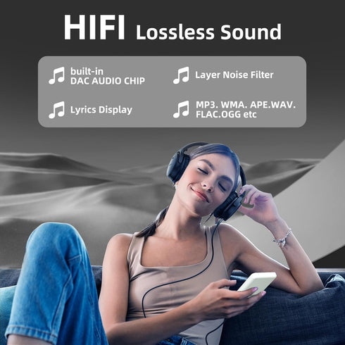 Tengsen Mp3 Play,1.8" Mp3 68GB) Player with Bluetooth,Music Player,Fm Radio,Video,Recording,Photo View,E-Book,HiFi