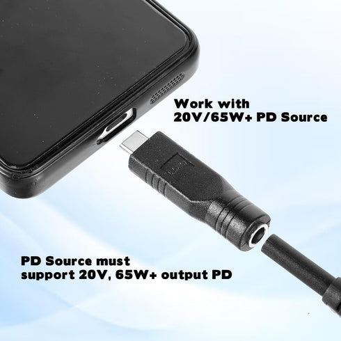 Exircy 2 Pack 20V/65W USB C Male to DC Female Power Cable Adapter, Home Audio Accessorie, Starlink Mini Cable Adapter