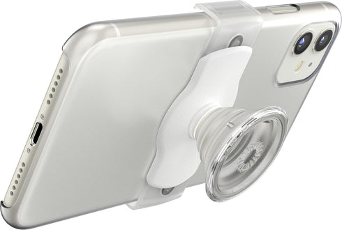 PopSockets Sliding Phone Grip with Expanding Kickstand - White and Clear