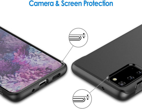 JETech Slim Fit Case for Samsung Galaxy S20 5G, TPU Material, Thin Phone Cover with Shock-Absorption (Black)