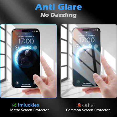 imluckies 2 Pack Matte Privacy Screen Protector for iPhone 14 Pro Max, 6.7", Anti-Spy, Anti-Fingerprint, Easy Install