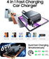 Temdan 69W 4 1 17 Retractable Car Charger, in Fast Charger USB C Car Truck Accessories for Men Women, Car Accessories