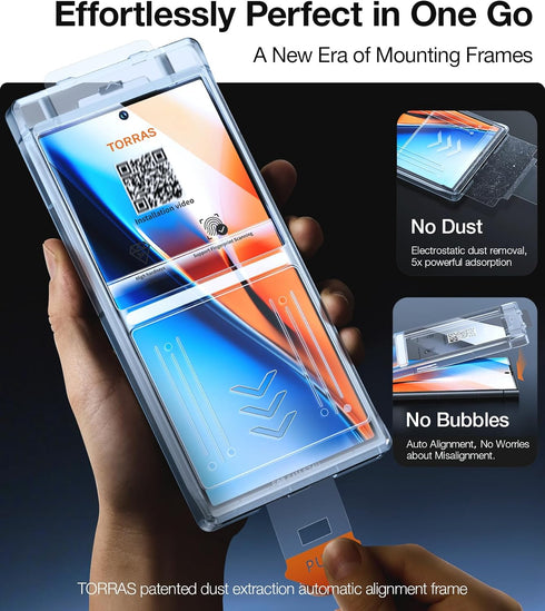 TORRAS Diamond Shield for Samsung Galaxy S24 Ultra - 9H+ Military-Grade Protection, 0.04s Fingerprint Unlock,