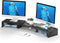 BONTEC Dual Monitor Stand Riser with Smartphone Holder, Adjustable Length & Swivel