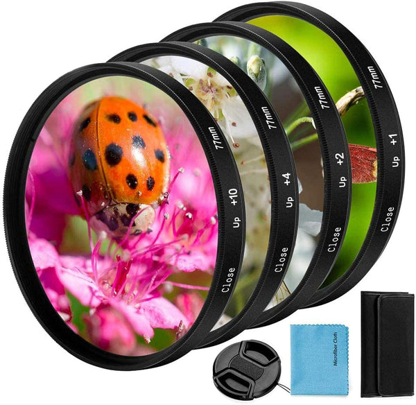 62mm Close-up Filter Kit 4 Pieces Macro Filter Accessory Lens Filter Set with Pouch