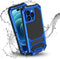 JGY iPhone 14 Pro Max IP68 Waterproof Case, Military Metal Stand Case with Screen Protector, Slim Full Cover, Blue