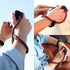 MegaGear Leather & Cotton Camera Wrist Strap - Secure Hand Grip, Adjustable Anti-Drop Hand Strap Compatible with Canon
