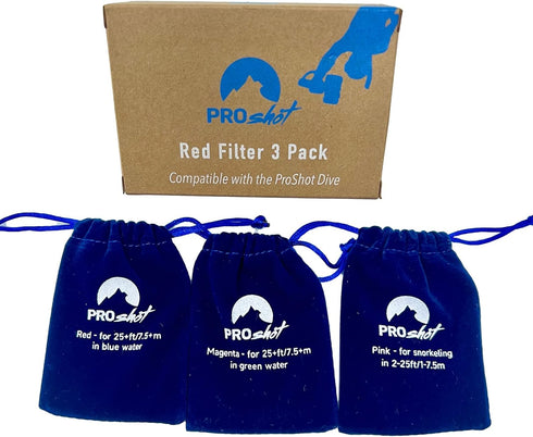 Red Filter 3 Pack for Underwater Photography - Compatible Only with The ProShot Dive Waterproof Case, Enhance Your