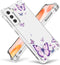 for Samsung Galaxy S21 FE Case, Alluring Purple Butterfly Pattern Slim Hard Cover, Shockproof Protective Women Phone -