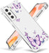 for Samsung Galaxy S21 FE Case, Alluring Purple Butterfly Pattern Slim Hard Cover, Shockproof Protective Women Phone -
