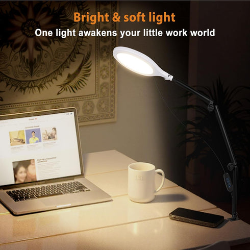 GSYXERGILES 10" 360Rotate Desk Ring Light, LED Ring Light for Desk with Clamp, & Flexible Height Full-Screen Overhead